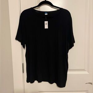 NWT! Old Navy Luxe Short Sleeve Crew Neck T-Shirt Black Size Large!